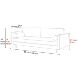 Valencia Isabella Leather Grande Sofa Tan Color Full Semi Aniline Leather Kiln-Dried Wood Luxurious Down Cushions - thumbnail 3