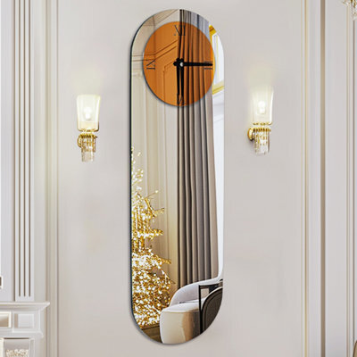 Artloge Large Mirrored Wall Clock Hotel Library Church Clock Timeless Charm On Wall Decor, 32X100Cm - image 1