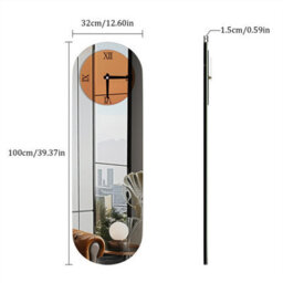Artloge Large Mirrored Wall Clock Hotel Library Church Clock Timeless Charm On Wall Decor, 32X100Cm - thumbnail 2