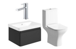 Aquarius Sophie 605mm Vanity Unit Matt Black Wc Set With Chrome Finishes - thumbnail 1