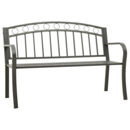 Berkfield Garden Bench Grey 120 Cm Steel