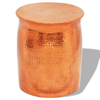 Vidaxl Hammered Aluminium Stool/side Table Brass/copper Colour - image 1