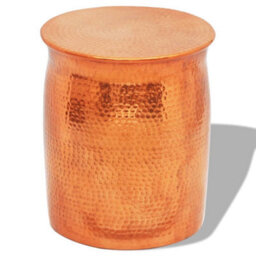 Vidaxl Hammered Aluminium Stool/side Table Brass/copper Colour - thumbnail 1