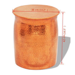 Vidaxl Hammered Aluminium Stool/side Table Brass/copper Colour - thumbnail 4