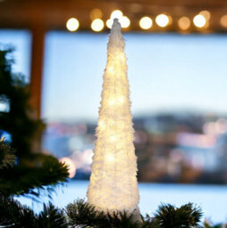Urbn-Living Urbnliving 80Cm Led Light Up Christmas Tree Cone Pyramids Glitter Fairy Ornament White Snow Colour - thumbnail 1