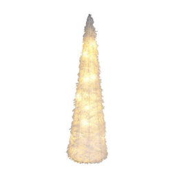 Urbn-Living Urbnliving 80Cm Led Light Up Christmas Tree Cone Pyramids Glitter Fairy Ornament White Snow Colour - thumbnail 2