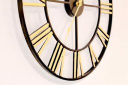 Designo Gold & Black Metal Wall Clock For All Rooms 50Cm Designer Non-Ticking - thumbnail 3