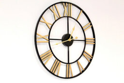 Designo Gold & Black Metal Wall Clock For All Rooms 50Cm Designer Non-Ticking - thumbnail 2