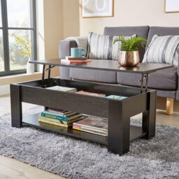 Home Source Orlando Lift Up Undershelf Storage Coffee Table Black