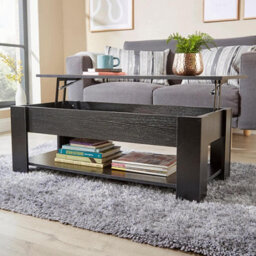 Home Source Orlando Lift Up Undershelf Storage Coffee Table Black - thumbnail 3