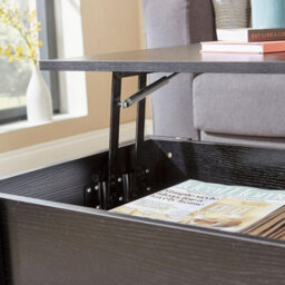 Home Source Orlando Lift Up Undershelf Storage Coffee Table Black - thumbnail 4