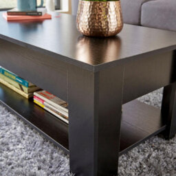 Home Source Orlando Lift Up Undershelf Storage Coffee Table Black - thumbnail 6