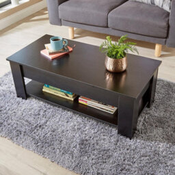 Home Source Orlando Lift Up Undershelf Storage Coffee Table Black - thumbnail 7