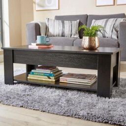 Home Source Orlando Lift Up Undershelf Storage Coffee Table Black - thumbnail 8