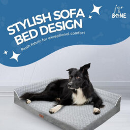 Fur & Bone Orthopaedic Dog Bed - Medium Velvet - Egg Crate Foam Mattress With L Shaped Bolster & Non-Slip Base For Pet Comfort - thumbnail 6