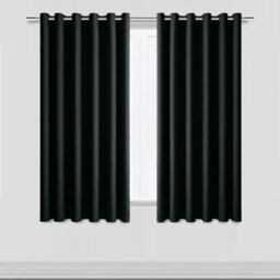 Moonlight Bedding Blackout Polyester Curtain Thermal Natural Black Curtains With Eyelet Header (Pair) 46X54Inch (117X137Cm) - thumbnail 1
