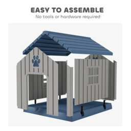 Pawhut Dog Kennel Outdoor For Medium Dogs, Waterproof Plastic Dog House - thumbnail 7