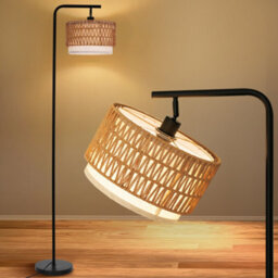 Luminexdesigns Double Shade Floor Lamp - Adjustable Heads For Living Room, Bedroom & Office, Bulb Excluded - thumbnail 2