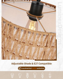 Luminexdesigns Double Shade Floor Lamp - Adjustable Heads For Living Room, Bedroom & Office, Bulb Excluded - thumbnail 6