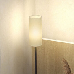 Homcom Floor Lamp With Linen Shade & Foot Switch For Living Room, White - thumbnail 9