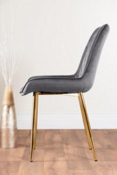 Furniturebox Uk Novara White Gloss Gold Leg 120Cm Round Dining Table & 4 Grey Pesaro Gold Leg Chairs - thumbnail 8