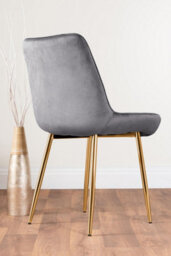 Furniturebox Uk Novara White Gloss Gold Leg 120Cm Round Dining Table & 4 Grey Pesaro Gold Leg Chairs - thumbnail 9