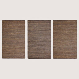 Homescapes Madras Leather Hemp Rug Brown, 120 X 180 Cm - thumbnail 5
