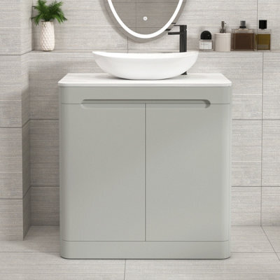 Royal Bathrooms Venice 800mm Dove Grey Freestanding Bathroom Countertop Vanity Unit 2 Door With Cesar Basin - image 1