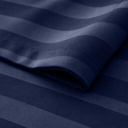 Moonlight Bedding Pillow Cover Set Of 10 - Satin Stripe Pattern Microfiber Pillowcases Envelope Closure Bed Pillow Cover (Navy) - thumbnail 5