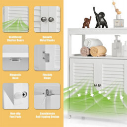 Bathroom Floor Cabinet Free Standing Storage Organizer - thumbnail 3