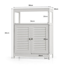 Bathroom Floor Cabinet Free Standing Storage Organizer - thumbnail 2