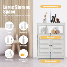 Bathroom Floor Cabinet Free Standing Storage Organizer - thumbnail 5
