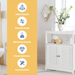 Bathroom Floor Cabinet Free Standing Storage Organizer - thumbnail 4