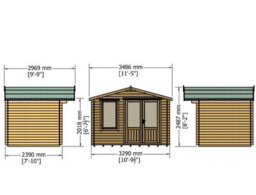 Shire Berryfield Log Cabin Home Office Garden Room Approx 11 X 8 Feet - thumbnail 4
