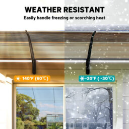Outsunny Door Canopy Outdoor Awning Rain Shelter For Window Porch, Brown - thumbnail 6