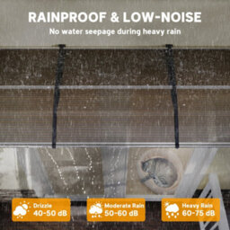 Outsunny Door Canopy Outdoor Awning Rain Shelter For Window Porch, Brown - thumbnail 5