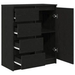 Berkfield Sideboard With Drawers Black Oak 71X35X84 Cm Engineered Wood - thumbnail 5