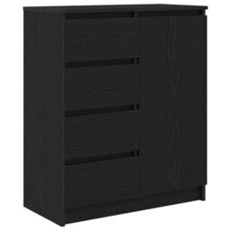 Berkfield Sideboard With Drawers Black Oak 71X35X84 Cm Engineered Wood - thumbnail 2