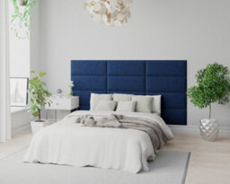 Aspire Easymount Wall Mounted Upholstered Panels, Modular Diy Headboard In Plush Velvet Fabric, Navy (Pack Of 2) - thumbnail 4