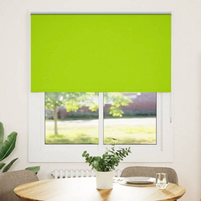 Berkfield Durable Roller Blind Blackout Leaves Green 125X130 Cm Fabric Width 121.6 Cm Polyester - image 1