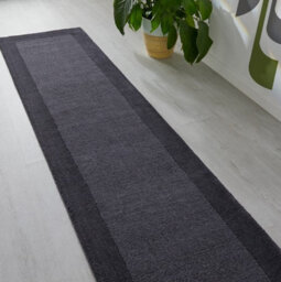 Handmade Luxurious Modern Easy To Clean Wool Bordered Charcoal Plain Wool Rug For Living Room & Bedroom-160Cm X 230Cm - thumbnail 7