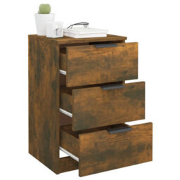 Berkfield Modern Bedside Cabinets 2 Pcs Smoked Oak 40X36X65 Cm - thumbnail 5
