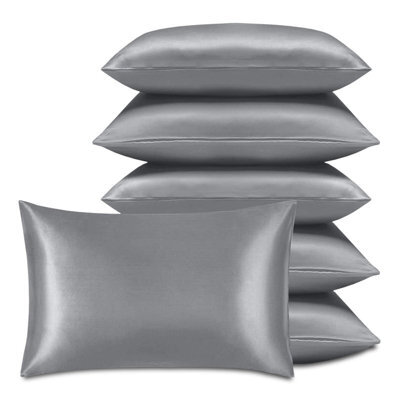 Bedlooms Satin Silk Pillowcase Silver 3 Pair - Anti Wrinkle Pillow Covers For Hair & Skin Friendly Pillowcases Bedding Set 50X75Cm - image 1