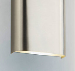 Lighting Collection Match Box 2 Light Led Wall Light - Satin Silver & Frosted Glass - thumbnail 3