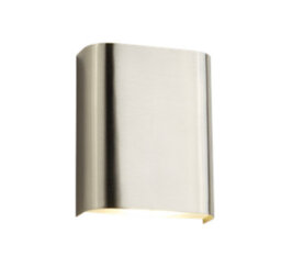 Lighting Collection Match Box 2 Light Led Wall Light - Satin Silver & Frosted Glass - thumbnail 1