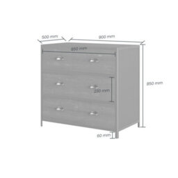 Wyld Haus Como 3-Drawer Chest In Black Faux Concrete With Metal Cup Handles - thumbnail 5