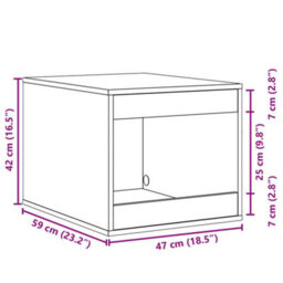 Vidaxl Cat Litter Box Enclosure Grey Sonoma 47X59X42 Cm Engineered Wood - thumbnail 9