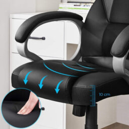 Songmics Ergonomic Office Chair With Adjustable Height, Black - thumbnail 8