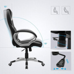 Songmics Ergonomic Office Chair With Adjustable Height, Black - thumbnail 5