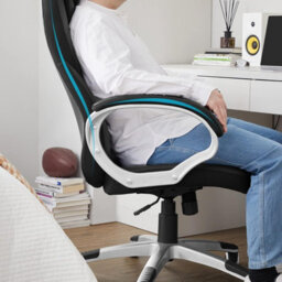 Songmics Ergonomic Office Chair With Adjustable Height, Black - thumbnail 4